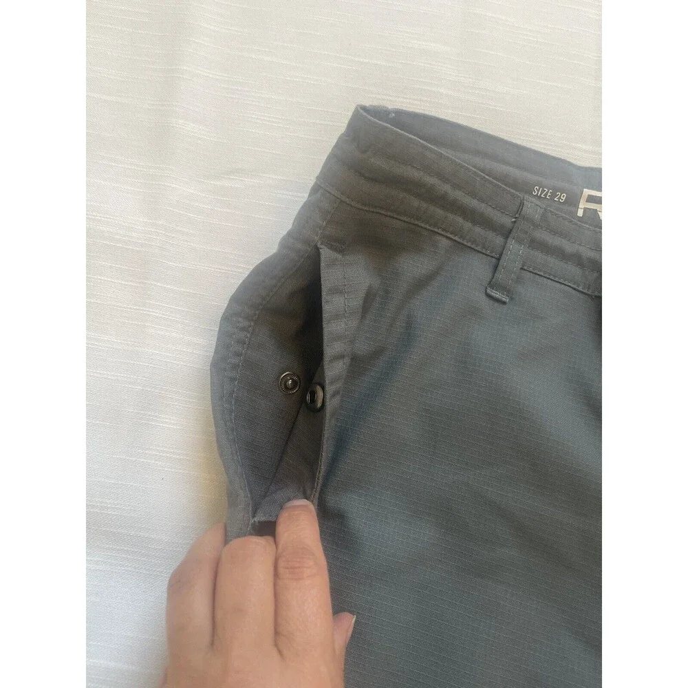 RVCA Hidden Drawstring 17” Cotton Polyester Blend Shorts In Dark Gray Sz 29 New